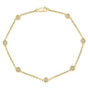 Miracle Set Diamond Station Bracelet in Gold-Plated Sterling Silver | Effy